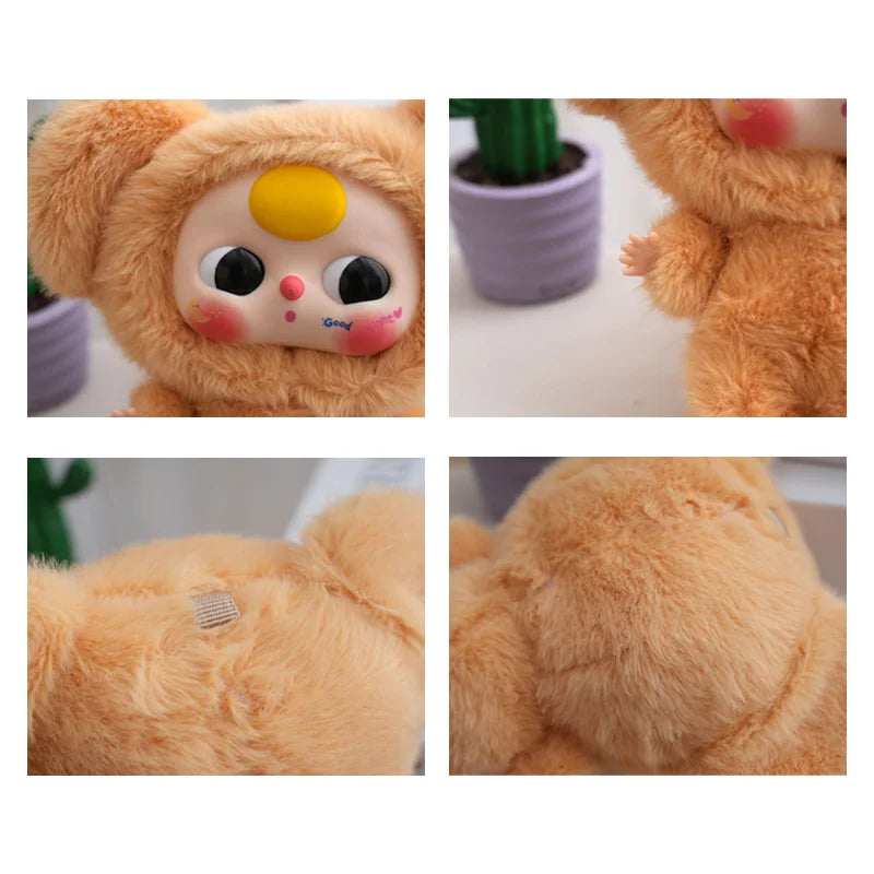 Baby Three Big Head Baby Plush Toy Cute Bear Rabbit Animal Vinyl Doll Desktop Exquisite Decor Fun Birthday Gift For Kids Girl