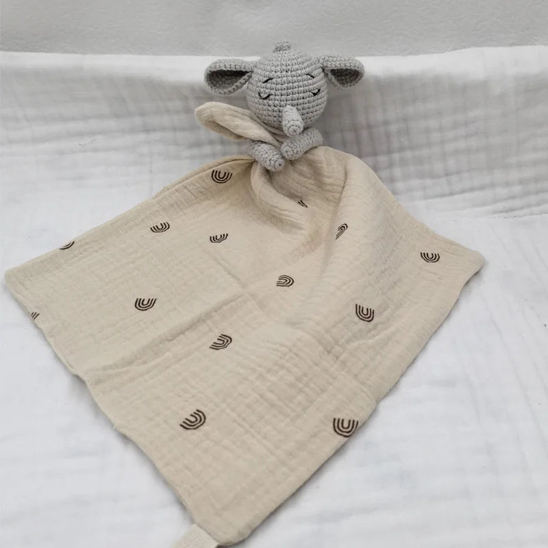 Baby Soother Appease Towel Bib Animal Horse Lion Sleeping Doll Infants Soft Comfort Bib with Noice Security Blanket Nursing Acce