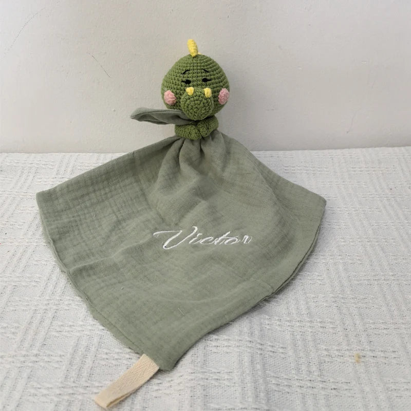 Baby Soother Appease Towel Bib Animal Horse Lion Sleeping Doll Infants Soft Comfort Bib with Noice Security Blanket Nursing Acce