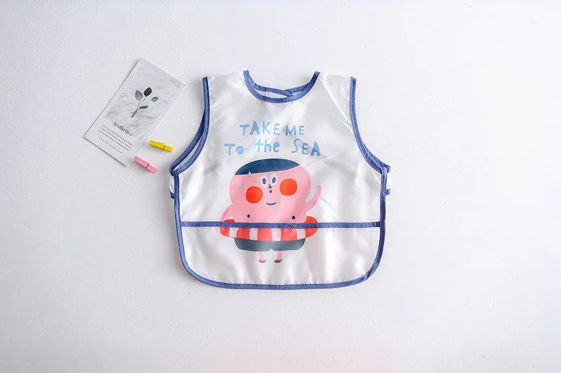 New Cartoon Sleeveless Baby Bibs Waterproof Apron Cute Washcloth Feeding Bib Soft Burp Cloth For Toddler Boys Girls Bandana Bibs