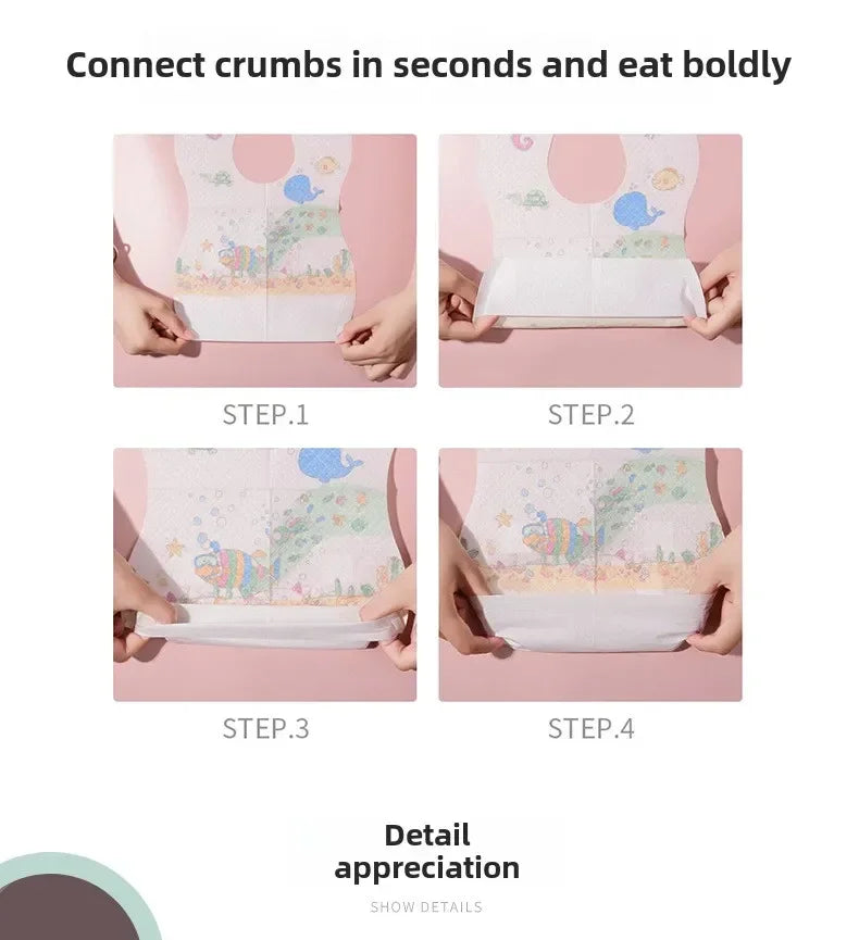 6 Months To 2 Years Disposable Bib for Babies  Newborn Baby Cartoon Stuff Feeding Bibs  Boy Girl Kid Outdoor Items Toddler Bib