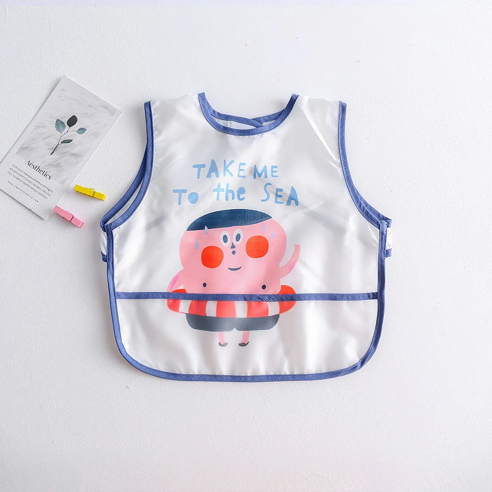 New Cartoon Sleeveless Baby Bibs Waterproof Apron Cute Washcloth Feeding Bib Soft Burp Cloth For Toddler Boys Girls Bandana Bibs