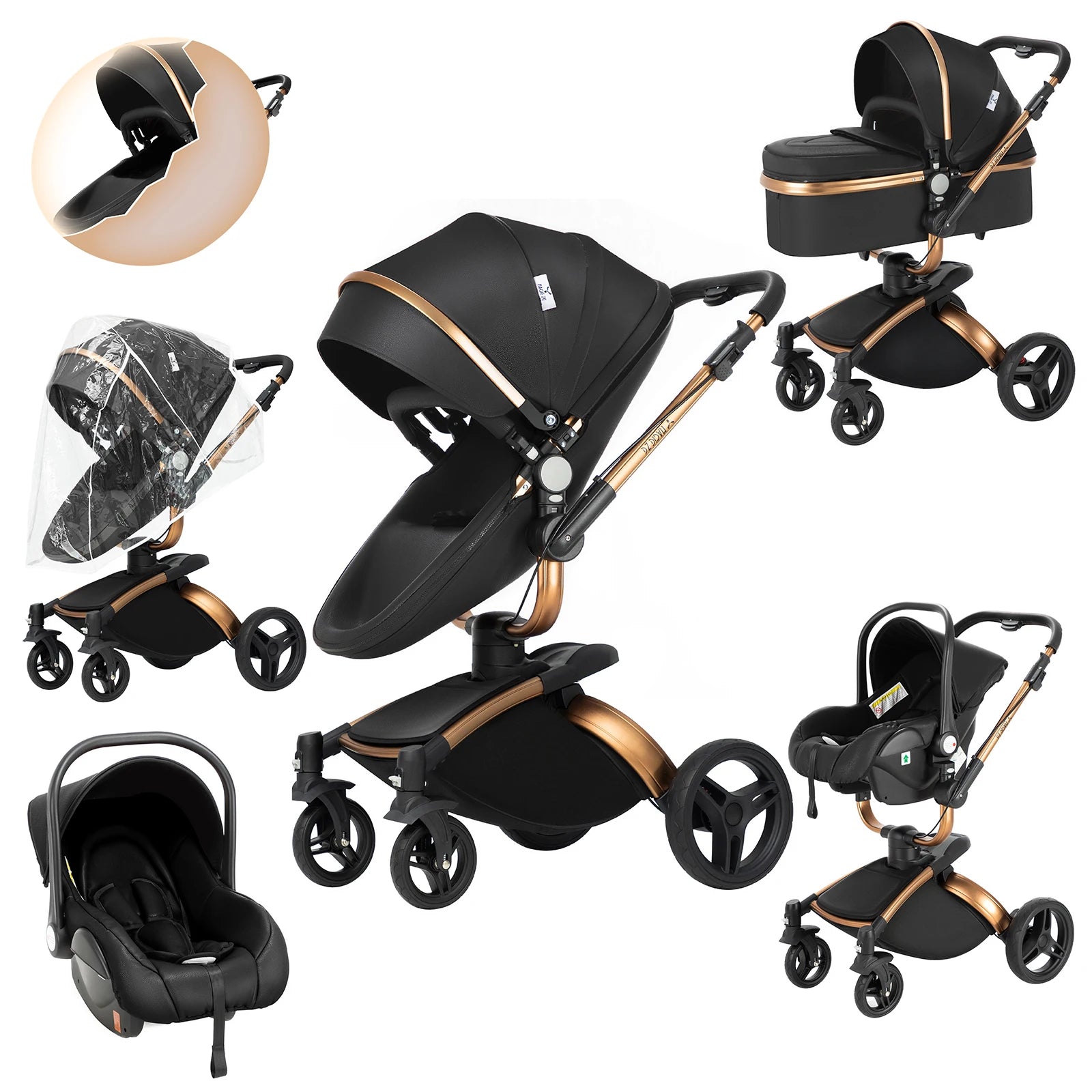 Luxury baby stroller 3 in 1 lightweight strollers for baby Baby carriage baby newborn things 3 pieces baby stroller light carts