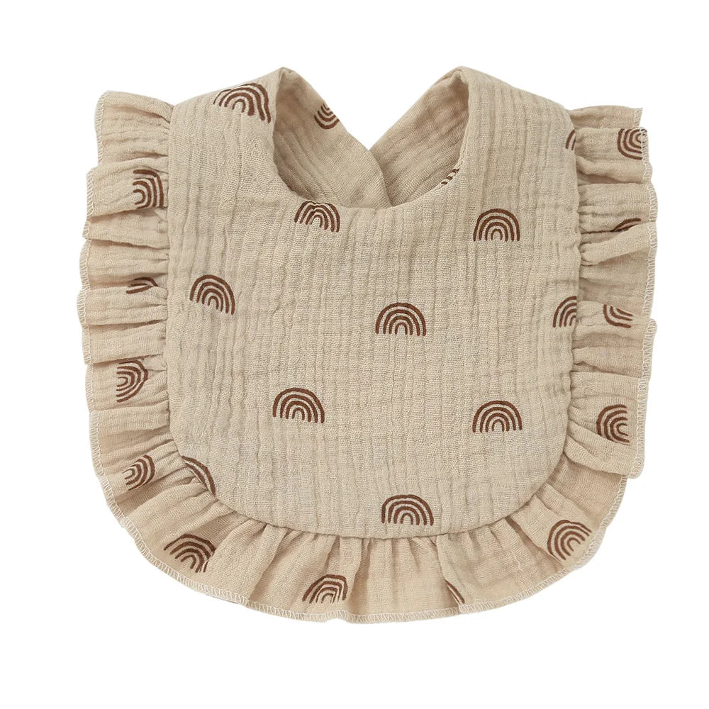 2025 New Baby Feeding Drool Bib Ruffle Floral Infants Lace Saliva Towel Soft Cotton Burp Cloth For Newborn Toddler Kids Bibs
