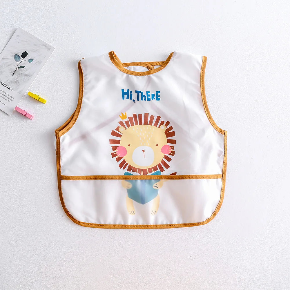 New Cartoon Sleeveless Baby Bibs Waterproof Apron Cute Washcloth Feeding Bib Soft Burp Cloth For Toddler Boys Girls Bandana Bibs