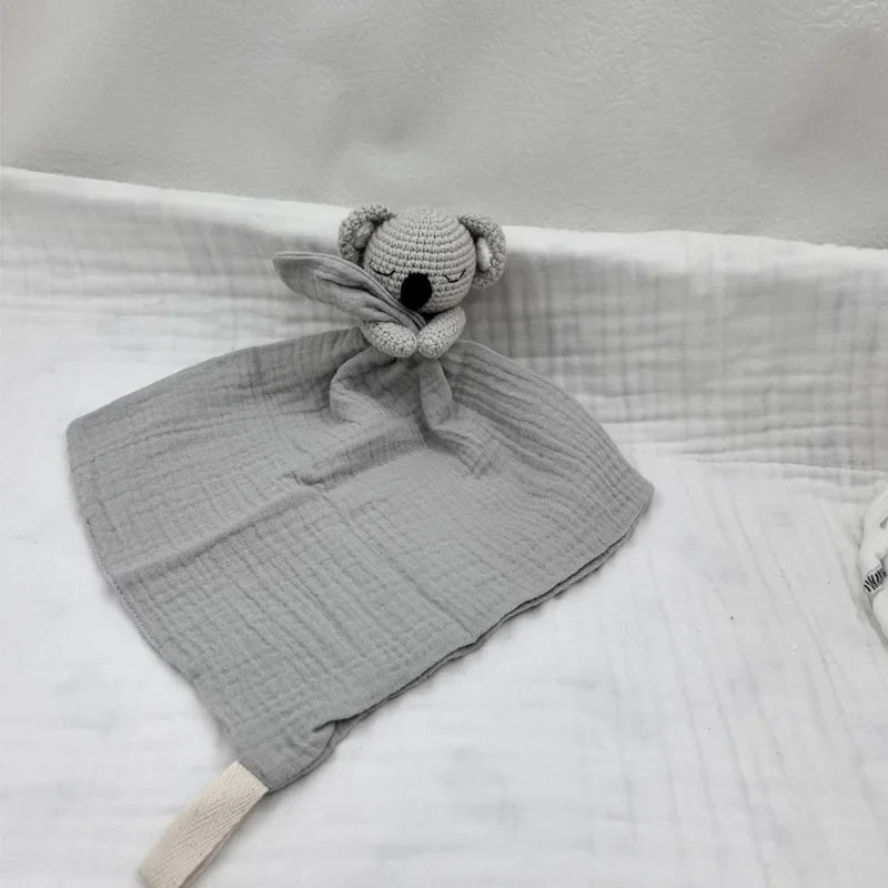 Baby Soother Appease Towel Bib Animal Horse Lion Sleeping Doll Infants Soft Comfort Bib with Noice Security Blanket Nursing Acce