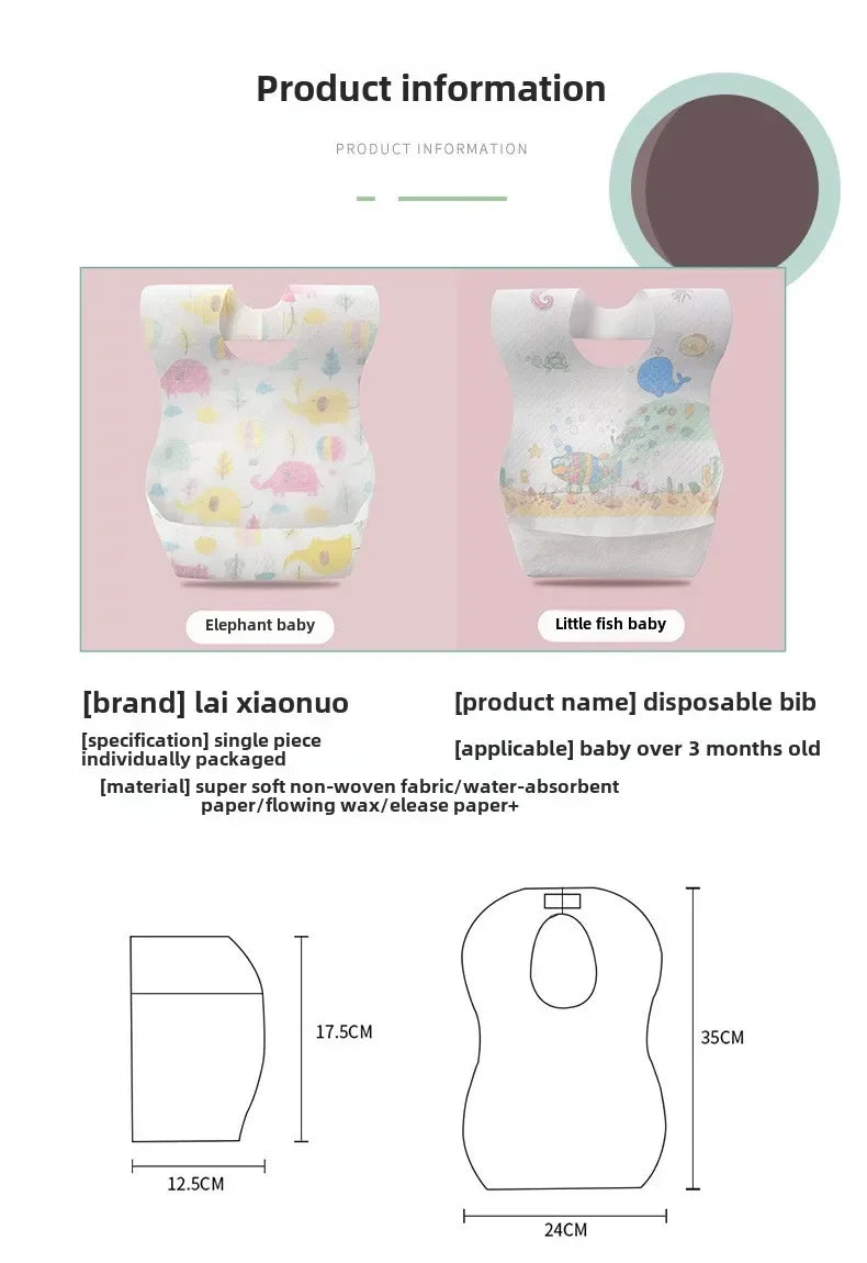 6 Months To 2 Years Disposable Bib for Babies  Newborn Baby Cartoon Stuff Feeding Bibs  Boy Girl Kid Outdoor Items Toddler Bib