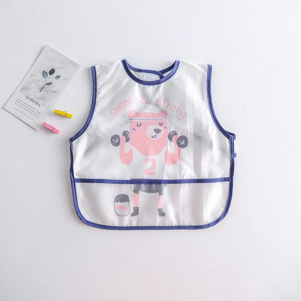 New Cartoon Sleeveless Baby Bibs Waterproof Apron Cute Washcloth Feeding Bib Soft Burp Cloth For Toddler Boys Girls Bandana Bibs