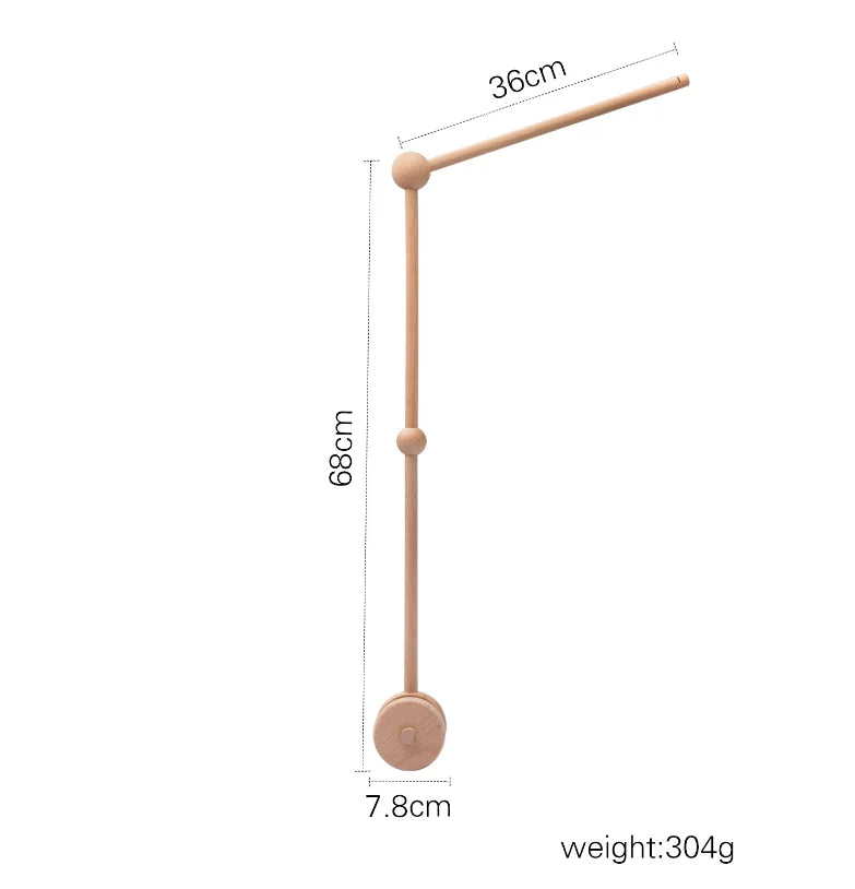 Baby Wooden Bed Bell Mobile Hanging Toy 0-12 Month Baby Crib Mobile Lambhair Bear Bunny Doll Toy Bed Holder Bracket Kid Gift