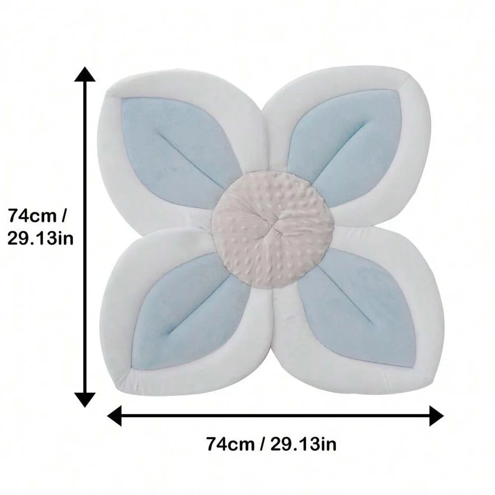 Baby bath mat can lie down fold newborn creative flower bath mat baby bath lotus safety cushion